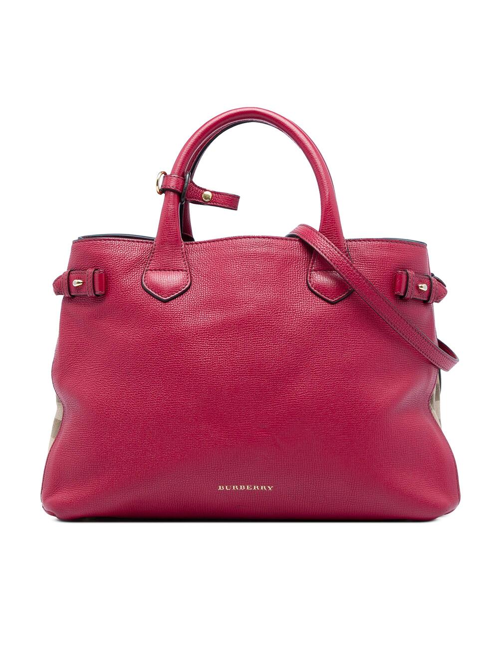 Burberry Banner Tote Leather And House #366735B59B